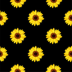 Elegant Floral Pattern on a Bold Black Background