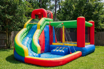Outdoor inflatable water slide bounce house for kid play - splashy bouncy castle backyard fun