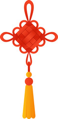 Red Chinese Knot with Yellow Tassel