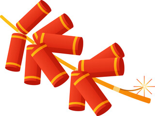 Illustration of Chinese Firecrackers with Spark