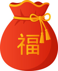 Red Lucky Money Bag with Chinese Symbol