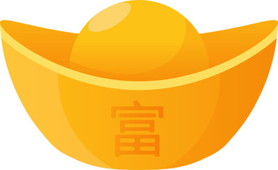 Gold Ingot Illustration for Chinese New Year