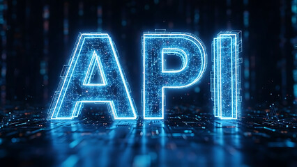 API concept with application programming interface integration, data exchange, software connection and modern digital technology background
