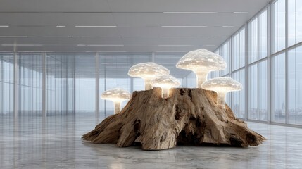 Office Art: Mushroom Lamps, Modern Interior Design
