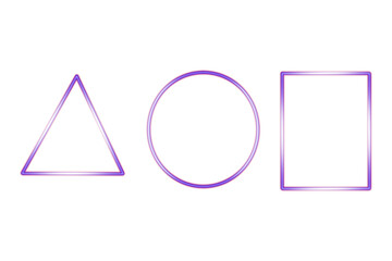 Neon Geometric Glow: Triangle, Circle, and Square Set