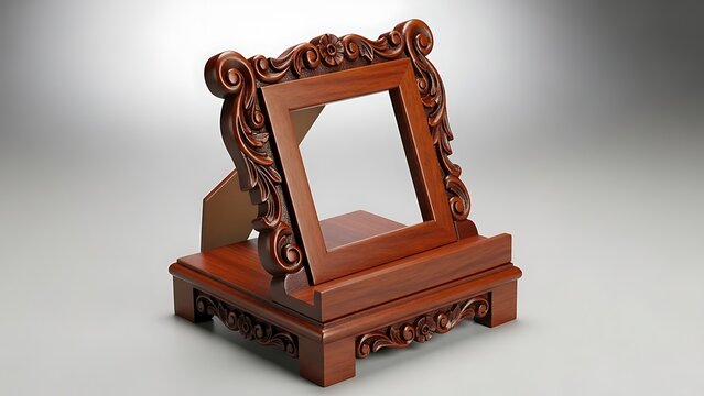 Ornate wooden bookstand for traditional scripts or decorative displays