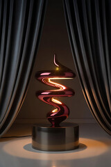 Modern spiral lamp with warm glow, a unique design accent for contemporary interior decoration