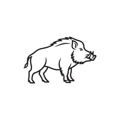 Obraz premium Wild boar outline icon vector flat design