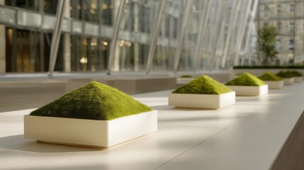 Green Moss Planters Office Design | Indoor Plants, Sustainable Decor
