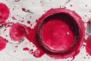 Wine Glass Ring Stains with Red Liquid Splash