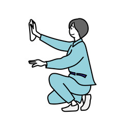 窓や壁を拭き掃除する人物を描いた親しみやすいキャラクターイラスト｜日常清掃やサービス業の仕事をわかりやすく表現した人物イメージ