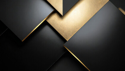 ブラックとゴールドが交差する高級感ある抽象背景。