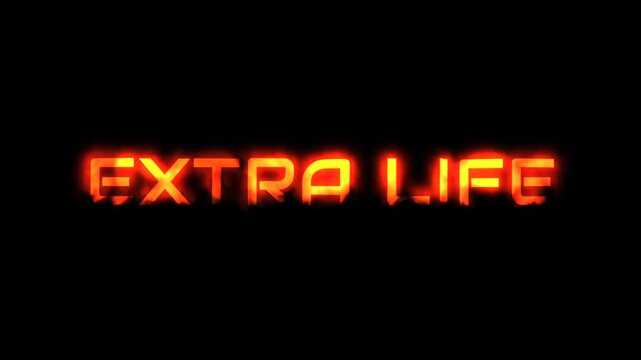 Extra Life video game related message with fire animation