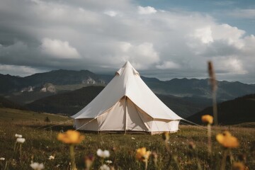 Camping Scene in Nature with Outdoor Adventure Atmosphere