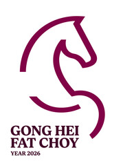 Fototapeta premium Celebrating the Year of the Fire Horse during Lunar New Year 2026 with festive greetings