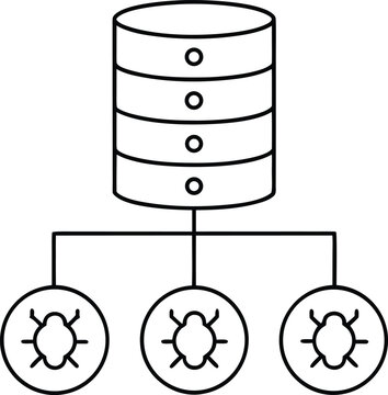 cve database line art vector illustration on transparent background