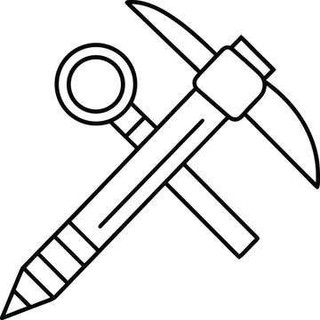 debugger tool line art vector illustration on transparent background