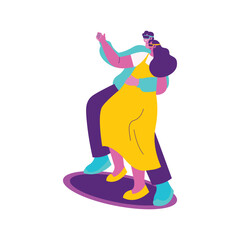Couple dance romantic illustration
