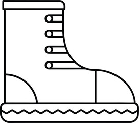 secure boot line art vector illustration on transparent background