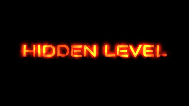 Hidden Level video game related message with fire animation