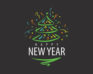Vector icon for Happy New Year greetings
