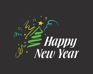 Vector icon for Happy New Year greetings