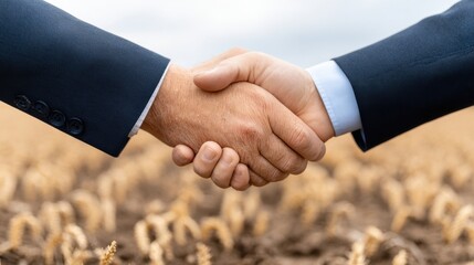 Harvest Planning Meeting: Business handshake during spring planting season. --chaos 45 --ar 16:9 --raw --profile r67oks3 --v 7 Job ID: 06f84a5b-dd1f-4f2c-9359-9ef990ec2300