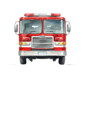 Fire truck driving to emergency with lights on