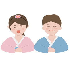 한복 명절 커플