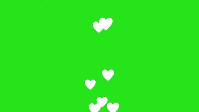 Love heart icon of social media floating up animation, red moving hearts isolated on transparent background, romantic valentine motion background seamless loop