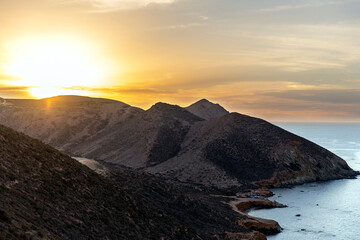 Picturesque sunset over the Mediterranean coast. Algeria