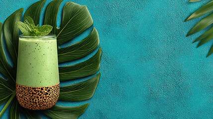 Artistic depiction of large pink and cream flowers with detailed leaves.