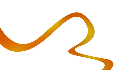 Abstract orange flowing ribbon wave isolated on white background for modern branding, graphic design, and creative layouts