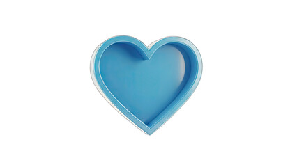 Blue Heart Shape on White Background