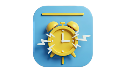Alarm Clock Ringing on Blue Background