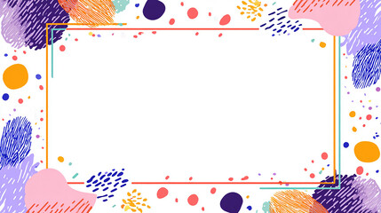 ポップでカラフルな手描き風フレーム背景「AI生成画像」