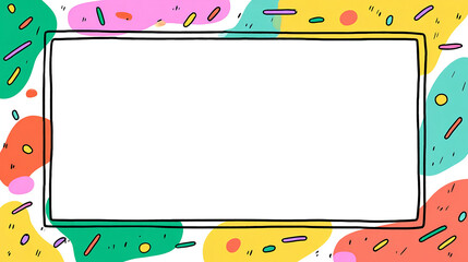 ポップでカラフルな手描き風フレーム背景「AI生成画像」