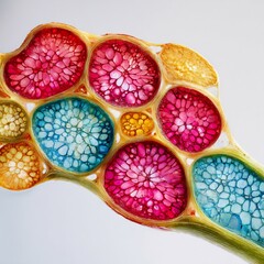 Vibrant abstract art with colorful cells and fluid patterns