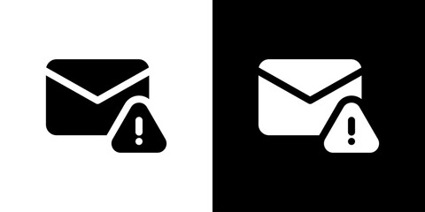 メールに警告マークのシンプルアイコン