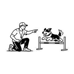 Young Boy Interacting with His Pet Dog