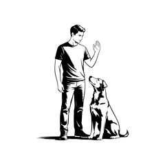 Young Boy Interacting with His Pet Dog