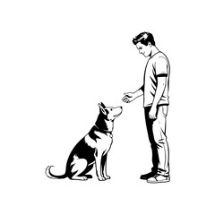 Young Boy Interacting with His Pet Dog