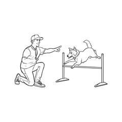 Young Boy Interacting with His Pet Dog