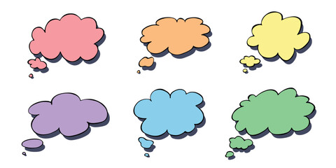 Set of hand drawn speech bubble Blank empty message box Textbox frame for banners, price tags, stickers, design