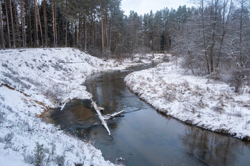 forest river by winter