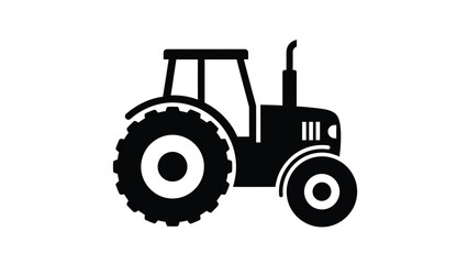 Agricultural tractor silhouette icon symbolizing farming and countryside work