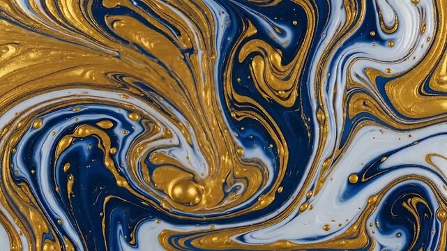 An abstract golden background features a wavy liquid texture and paint-like waves with a metallic gold pattern and brown stone design for a colorful art wallpaper,abstract video