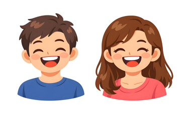 Obraz premium Smiling girl and boy