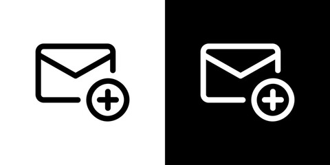 新規メール・メール作成のアイコン プラスマークのシンプルUIベクター