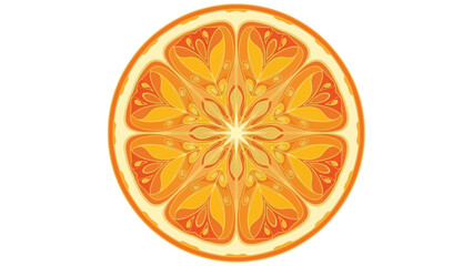Abstract Orange Slice Mandala Design.